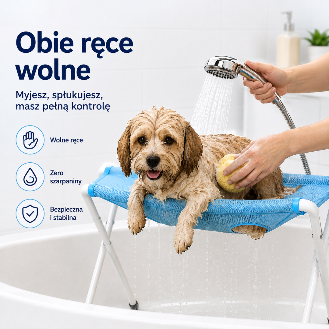 PetLift - obie ręce wolne podczas kąpieli